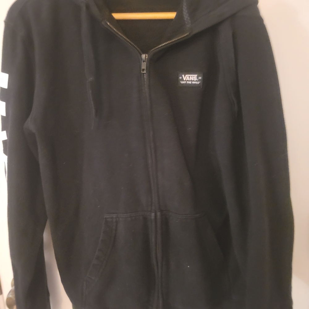 Vans Black Zip-Up Hoodie with Logo